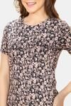 Amante Scoop Neck Sleep Tee - Graphite Floral Print — thumbnail 4